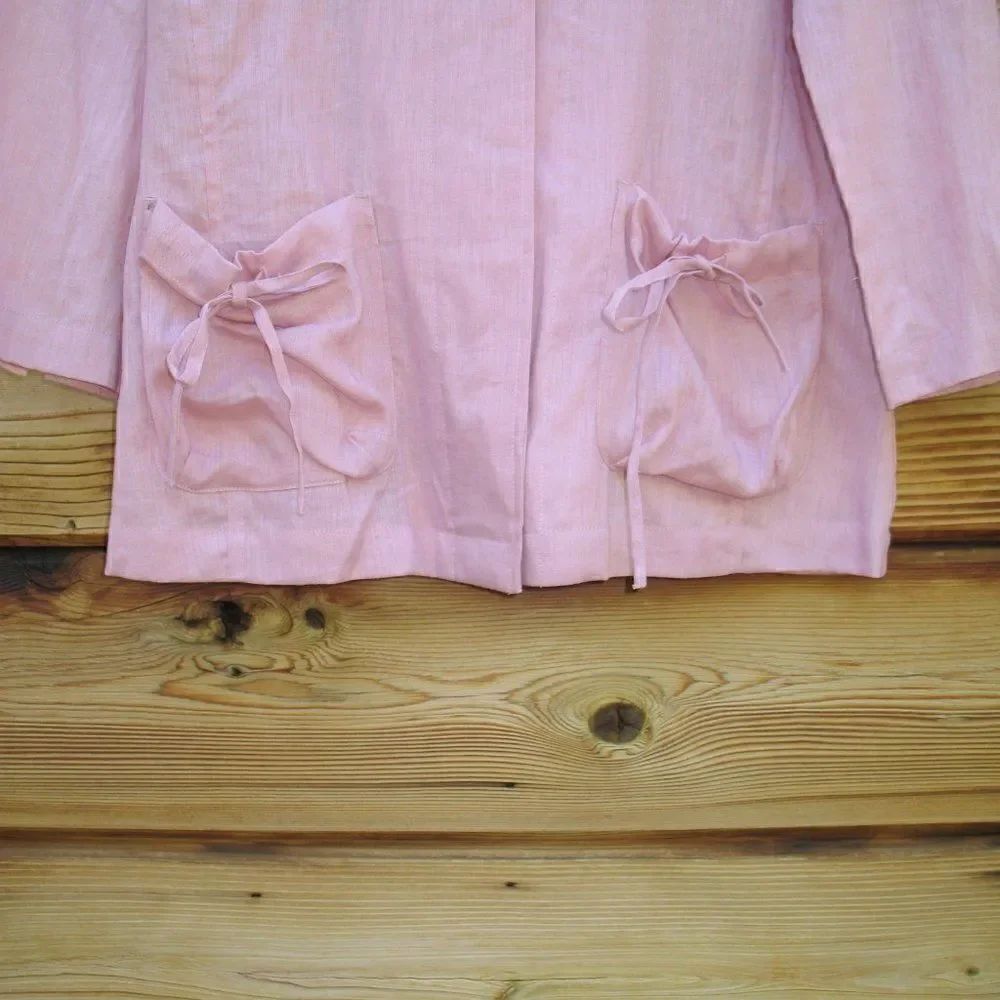 Pink Linen Top Jacket Shacket - Picture 4 of 7